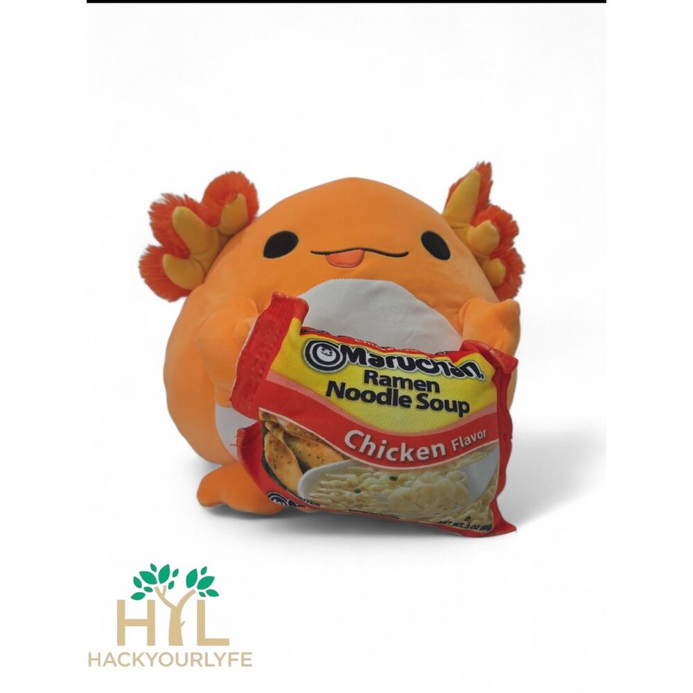 ZURU Snackles 14 Inch Albie Axolotl Maruchan Ramen Plush Used